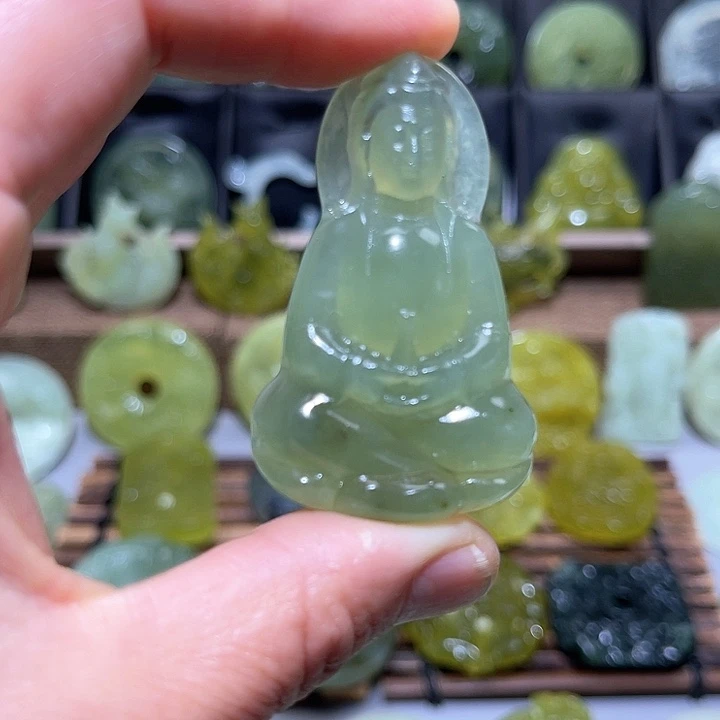 岫玉未镶嵌吊坠(赠链)@****@