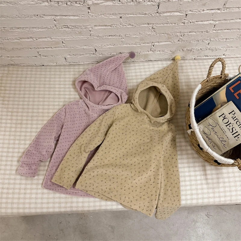 【小精灵】泡塔·25冬~女童冬装碎花连帽加厚卫衣8148（童装汉服）