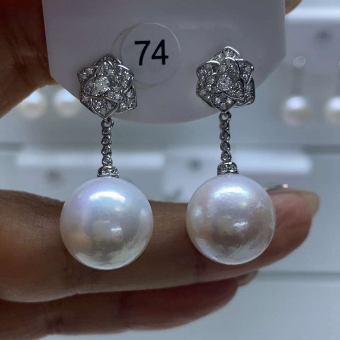 耳饰淡水珍珠银S925镶嵌