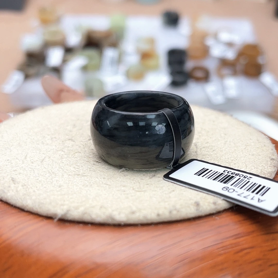 未镶嵌戒指和田玉（糖玉）c126青花墩墩17.2不退货