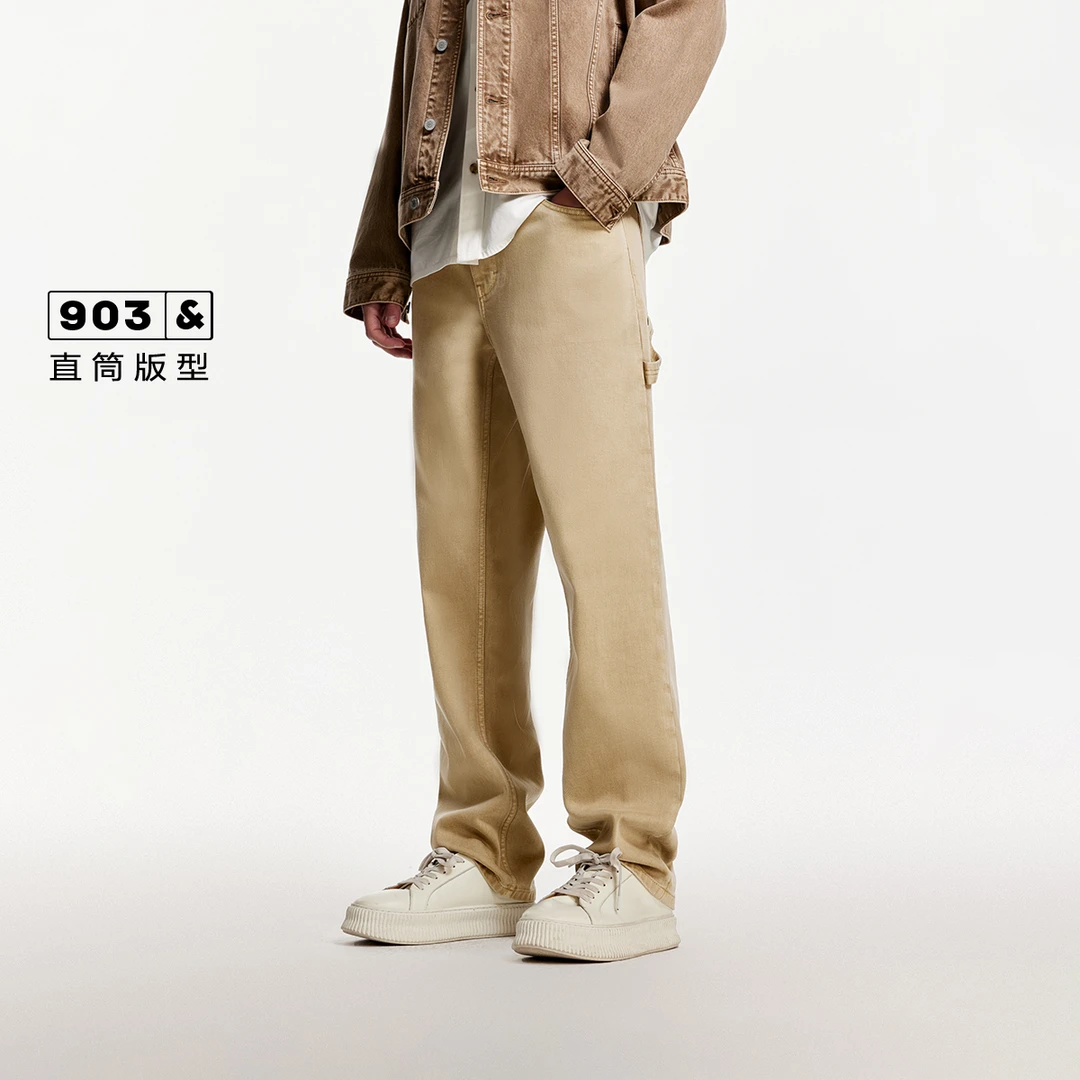 杰克琼斯秋季新款男款裤子潮流百搭时尚休闲直筒牛仔裤高级感穿搭