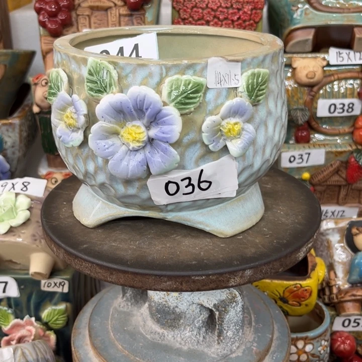 紫砂花盆粗陶材质多肉花盆