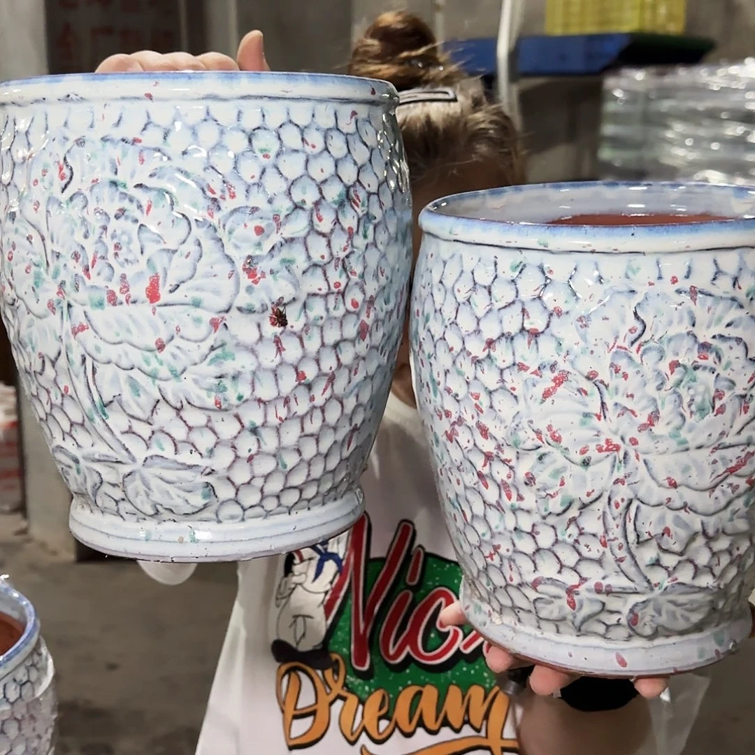 紫砂花盆高22口19