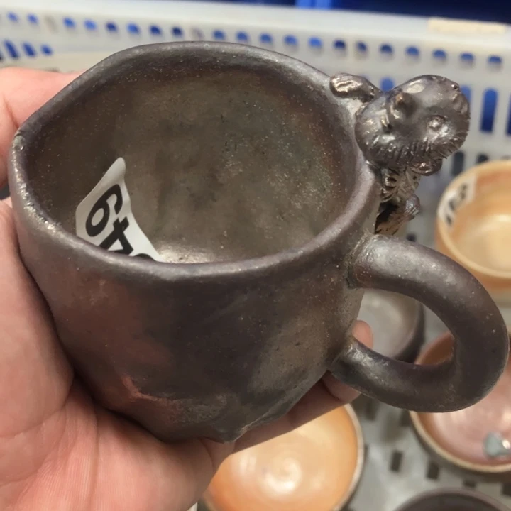 柴烧茶具茶杯大放漏