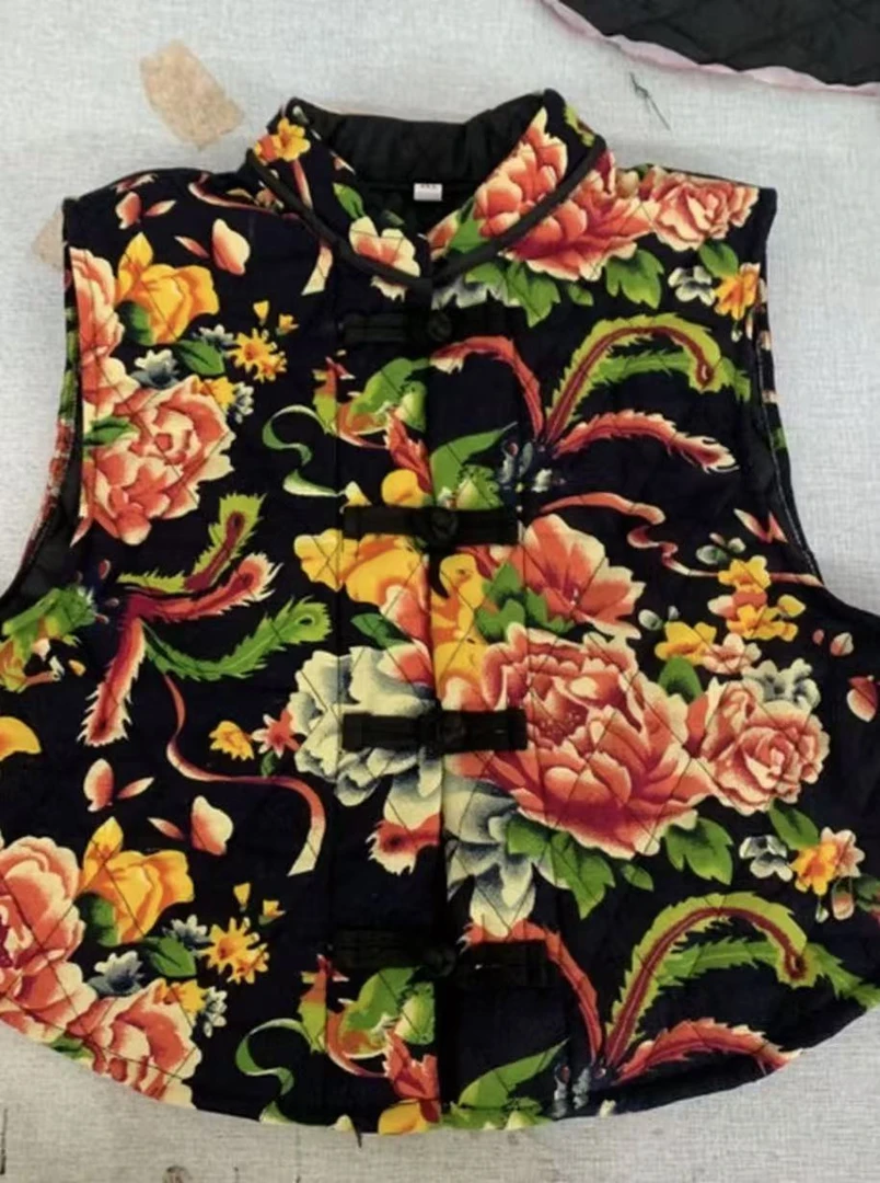 冬款妈妈装短款保暖中老年加厚坎肩马甲076