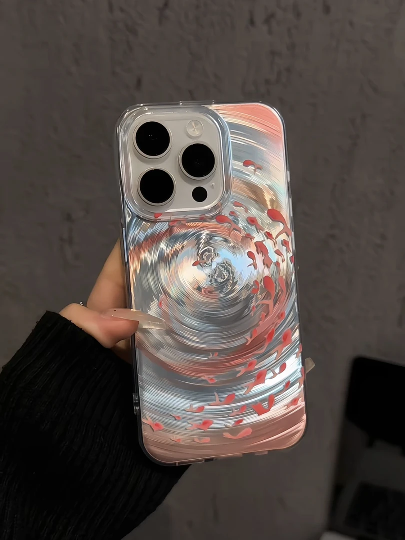 旋风IMD适用苹果16pro手机壳iPhone15旋涡粉色锦鲤华为mate60新款