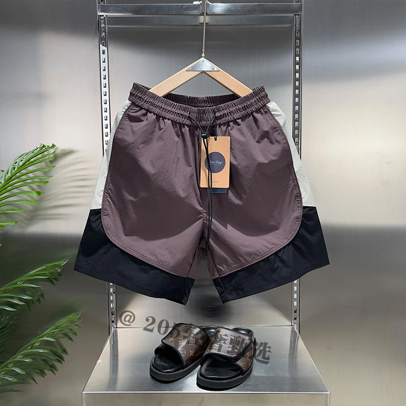 【短裤】男士休闲运动短裤时尚潮流百搭拼接撞色五分裤痞帅沙滩裤潮
