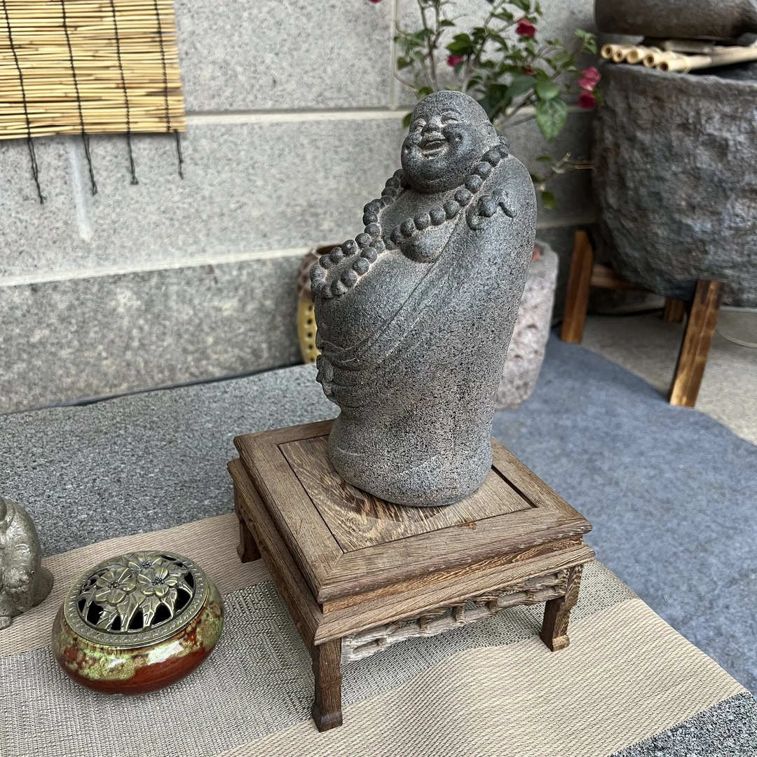 中式庭院复古仿石摆件弥勒佛佛像