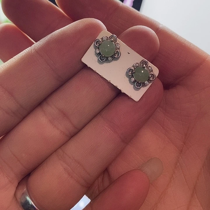 翡翠未镶嵌耳饰耳钉