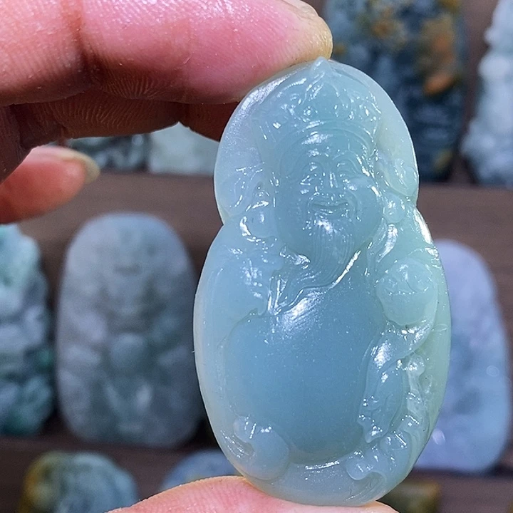 定制翡翠未镶嵌财神爷 抛光3天