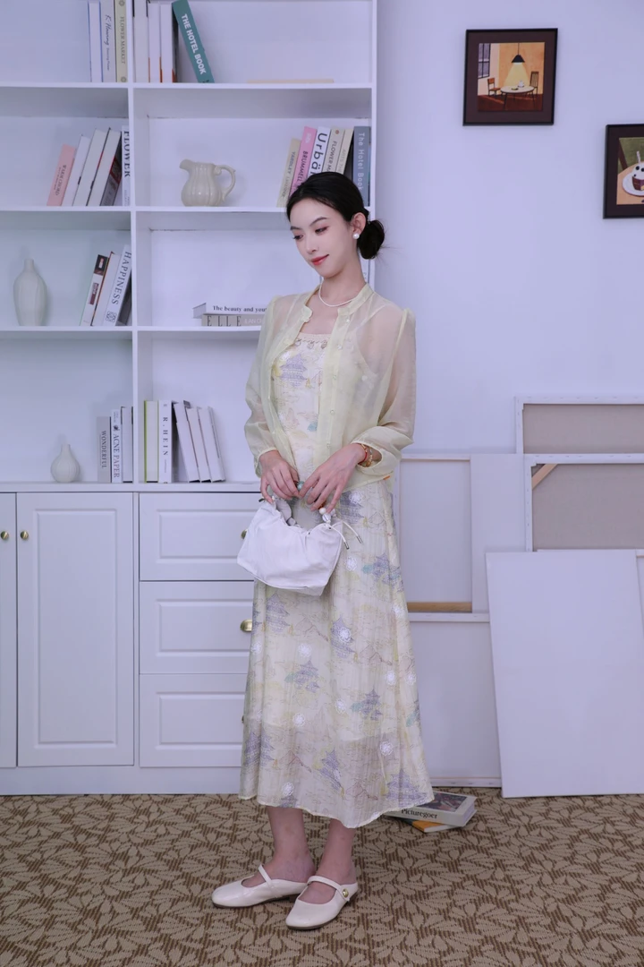 WUYAN/吾颜【青萝序】优雅温柔印花套裙115837