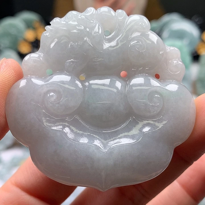 翡翠未镶嵌颈饰如意福利两面工艺福利