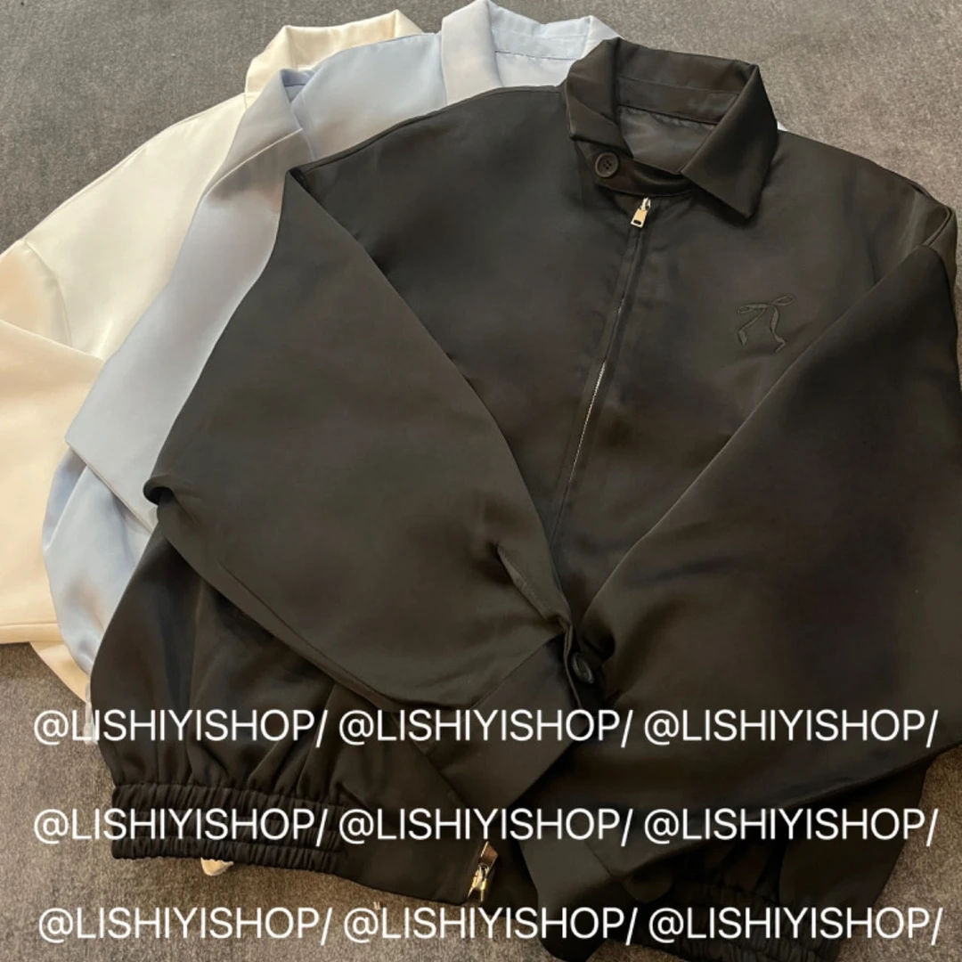 【李十一LISHIYI】刺绣蝴蝶结气质高端纯色外套★17255