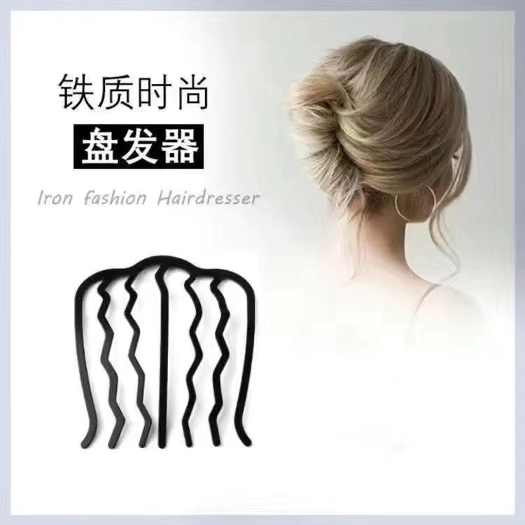 懒人盘发神器丸子头四齿插梳发梳发簪倒插发卡U形发夹造型头饰女