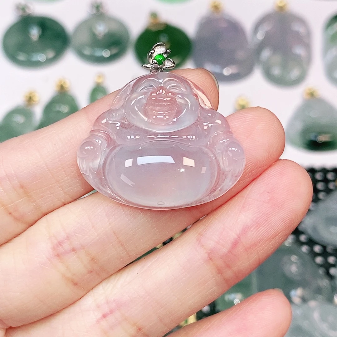 吊坠(不含链)18K金镶嵌翡翠