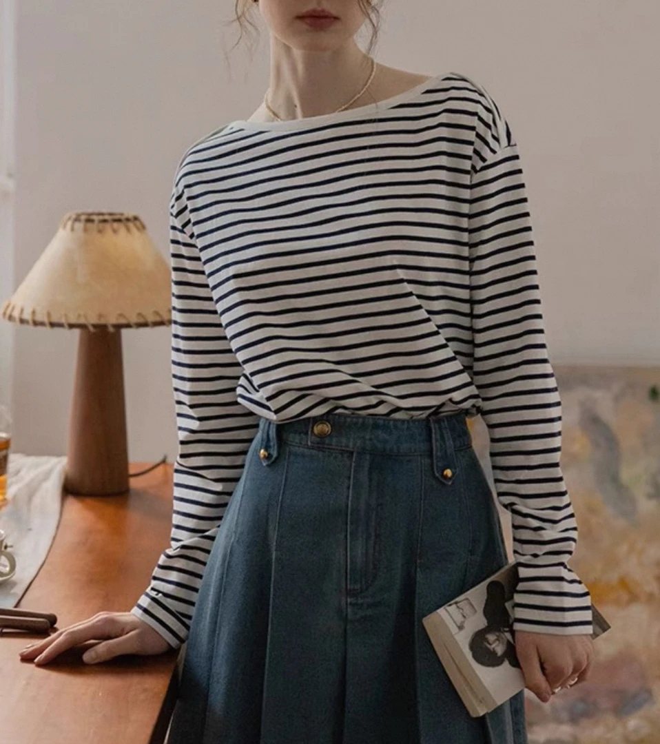 1351-1400 淼淼严选女装 2025新款气质老钱风T恤