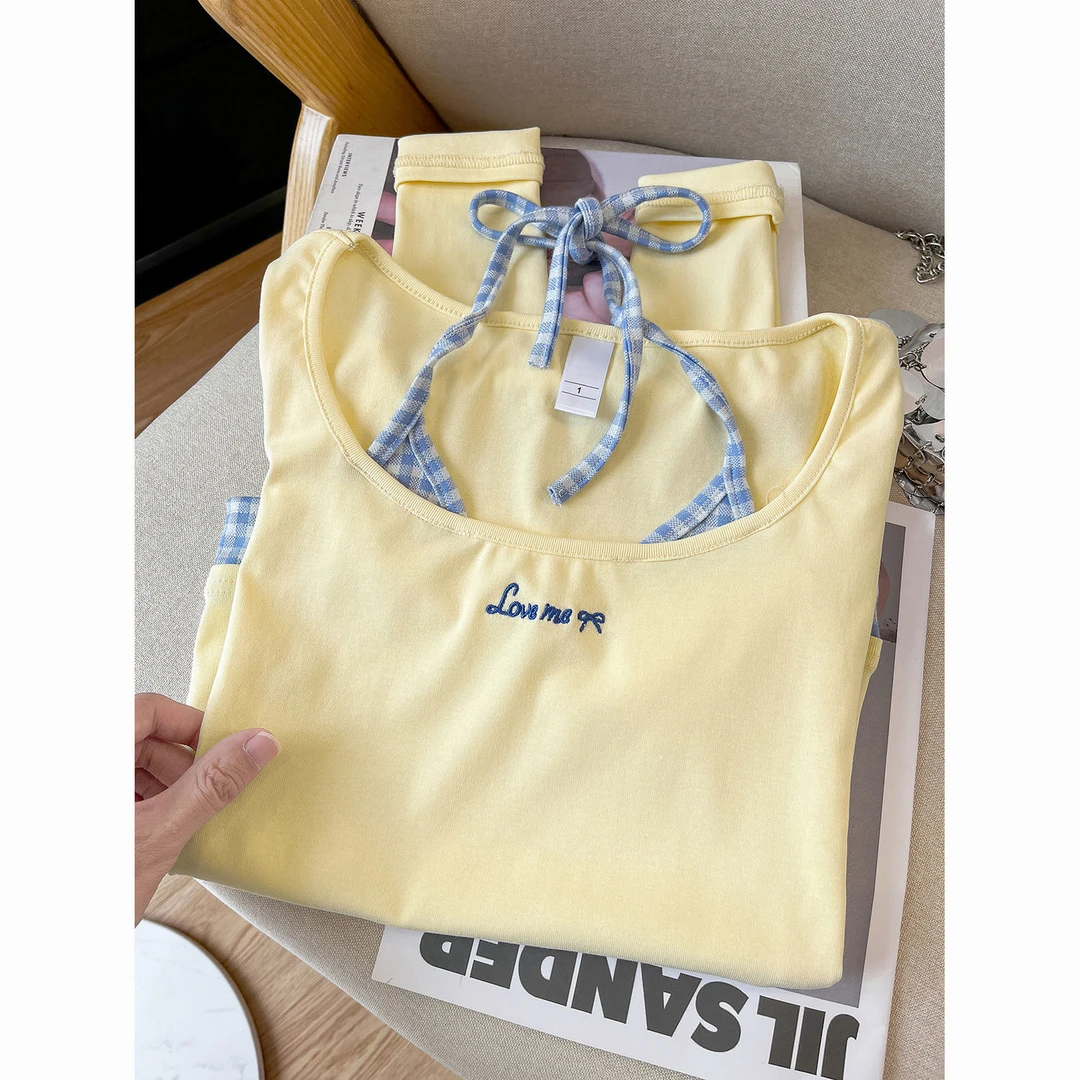 遮肚子夏天半袖显瘦洋气汇兴达短款高档遮肉斜肩薄款夏季T恤女