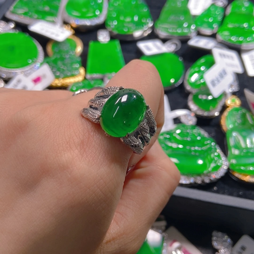 翡翠吊坠(不含链)银S925镶嵌