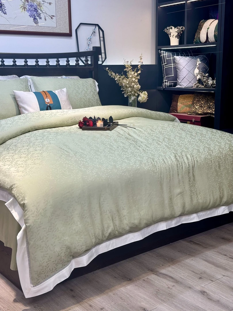 莫代尔提花四件套高端欧式色织轻奢丝滑被套床单枕套双人床上用品