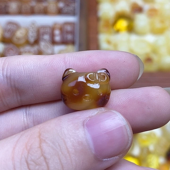 吊坠橄榄核小猫头