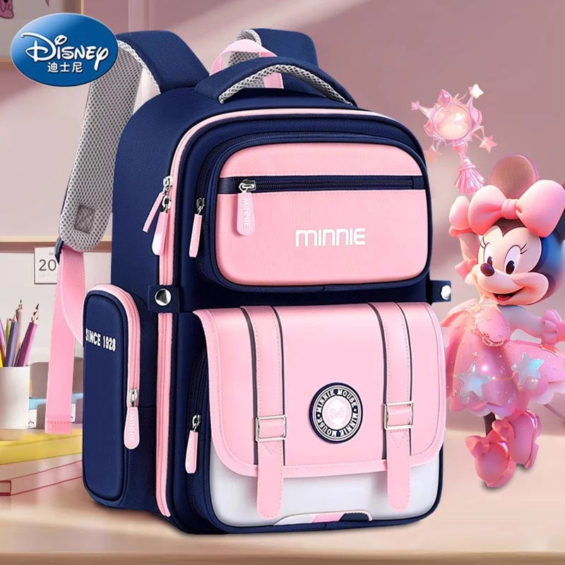 Disney/迪士尼减负护脊儿童书包小学生1-3年级女孩女童大容量背包