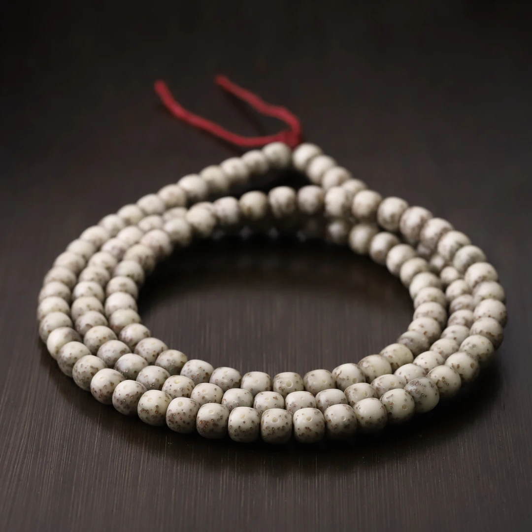 S9623【骨瓷灰糥冰河豚】细星正月大留白星月菩提108文玩手串