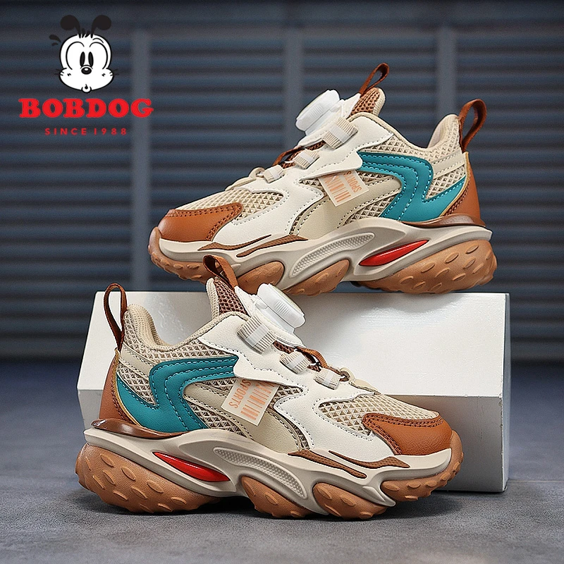 巴布豆男童运动鞋网面透气2025春秋新款时尚潮流软底耐磨儿童鞋子