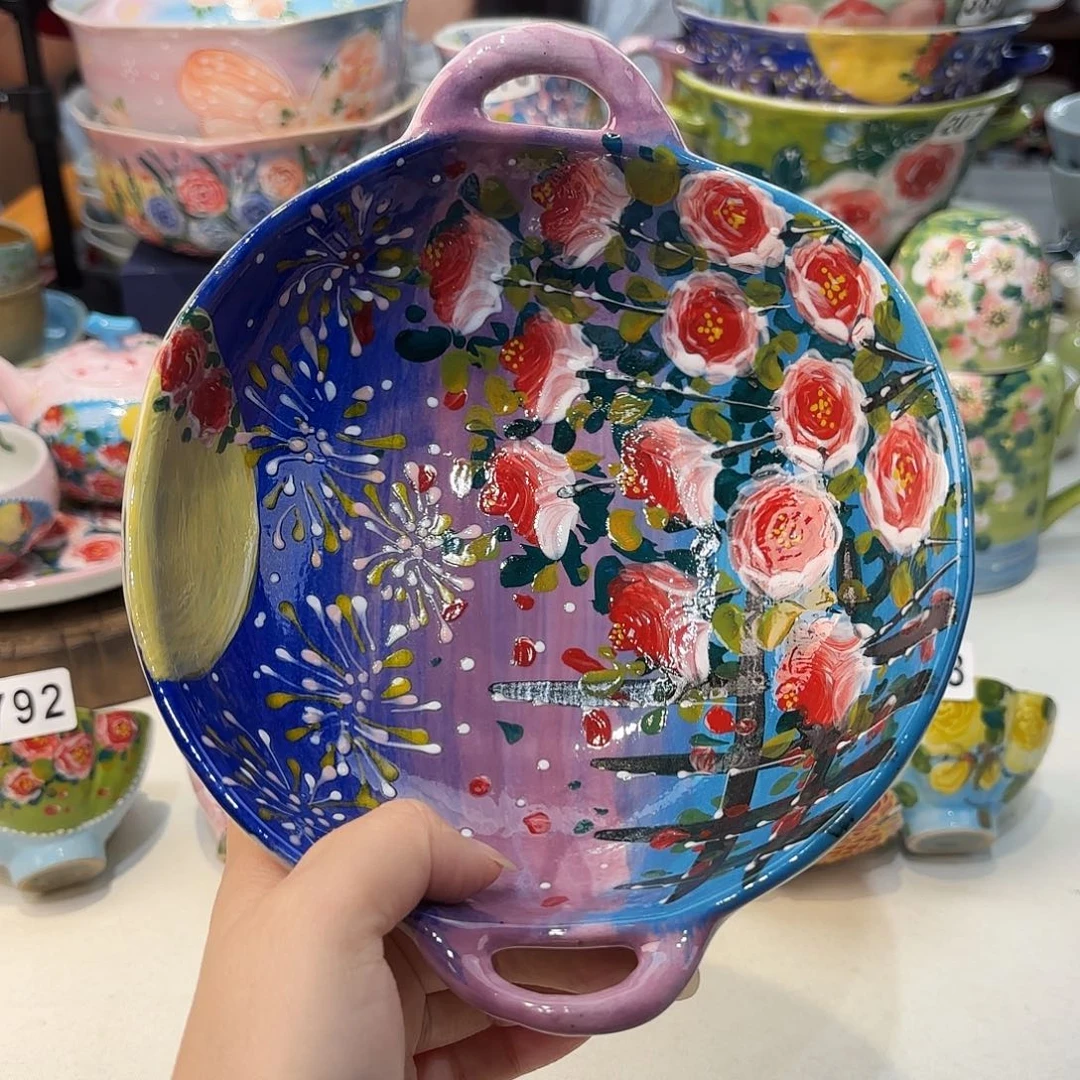 瓷片景德镇手绘高温釉下彩陶瓷茶具