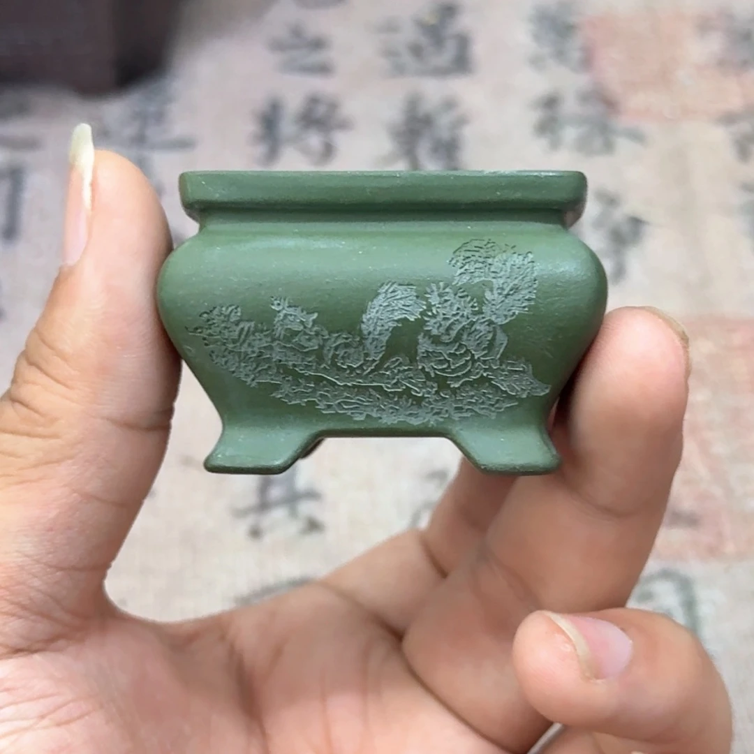 紫砂花盆4x2.5内经紫砂花盆
