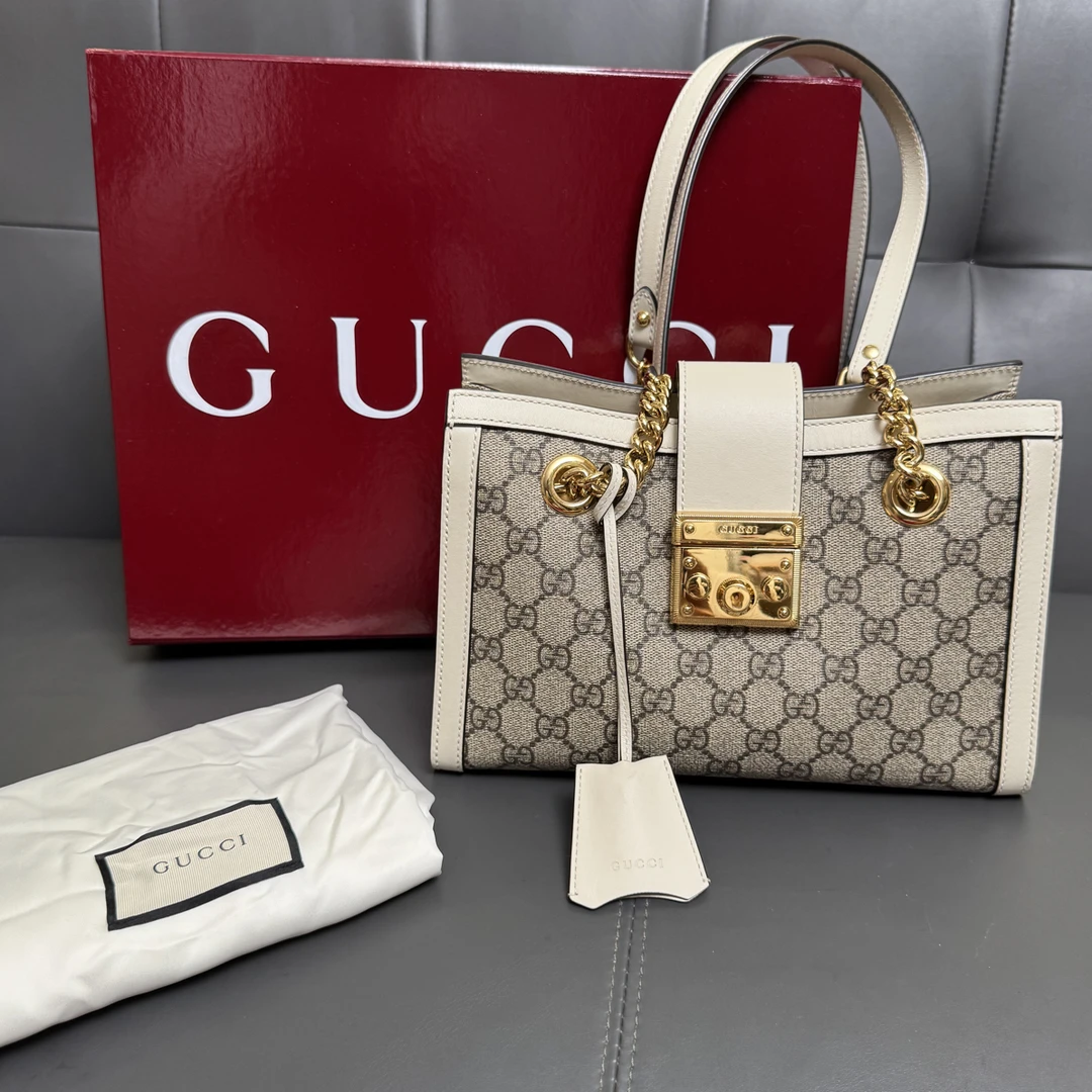 99新 GUCCI/古驰 古驰经典老花小号单肩链条托特包