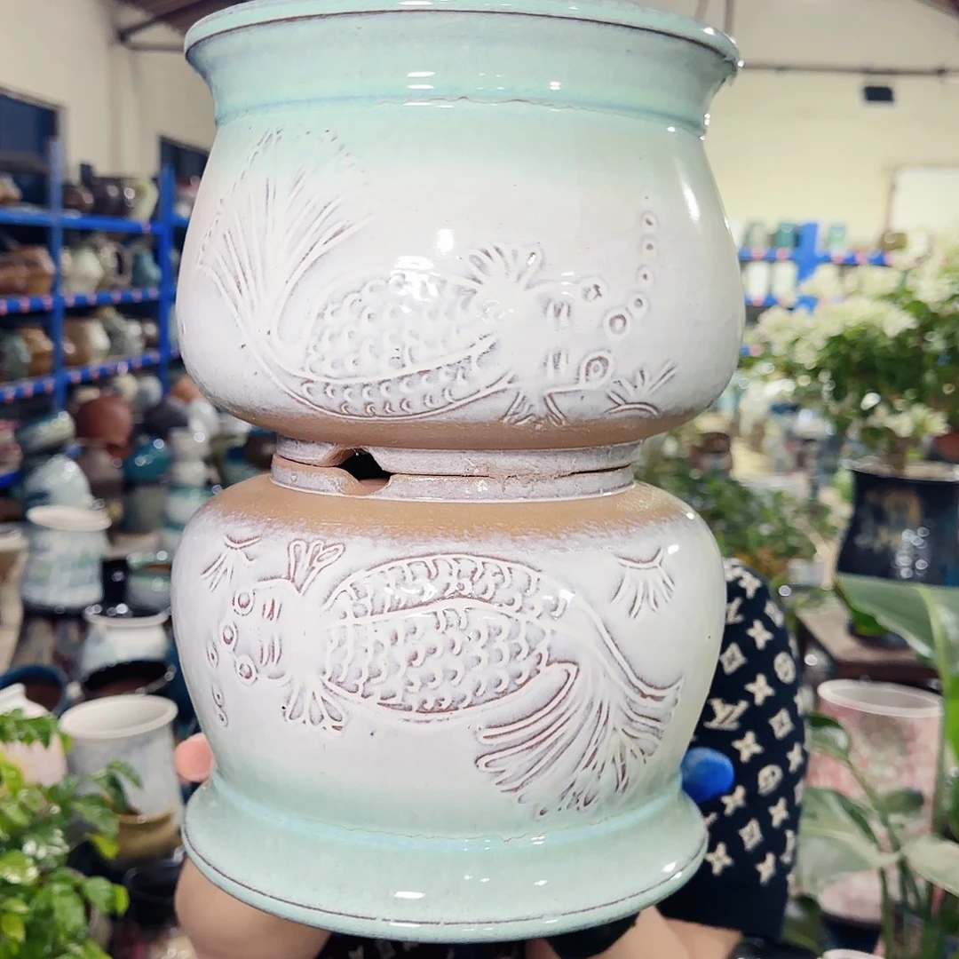 紫砂花盆高15口20