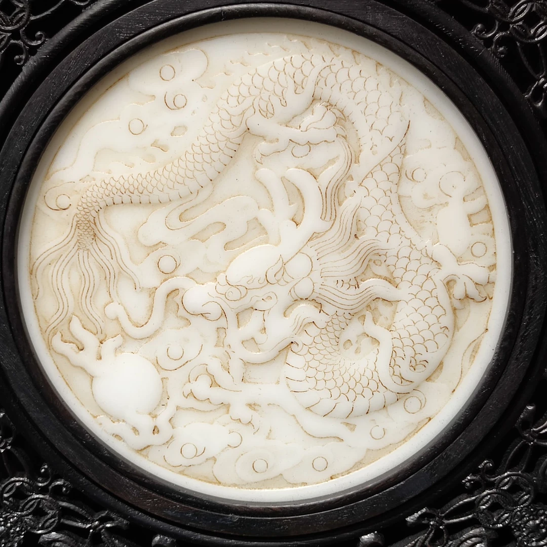 【闪购商品】 和田玉龙雕镶嵌款一 插屏