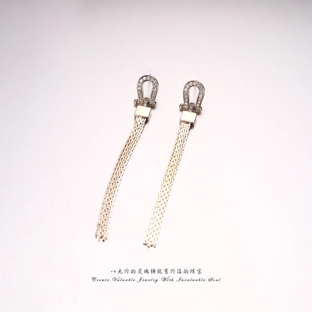 铜合金锆石耳饰 【M·D】英·流苏长款百搭简约时尚耳环 MD-C-31731