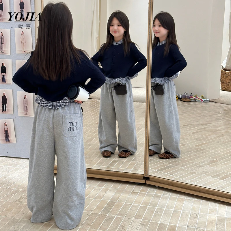 YOJIA女童针织外套春秋款2025新款洋气日韩童装开衫儿童上衣秋装