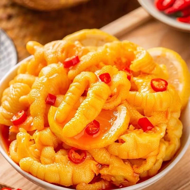 柠檬酸辣脱骨鸡爪去骨留筋有嚼劲网红零食2斤装固体含量600克