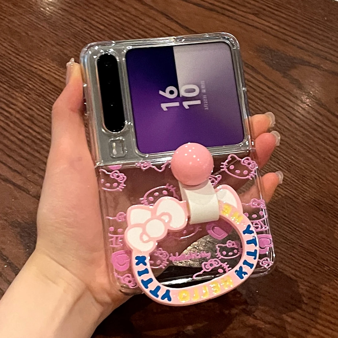 适用华为purax手机壳折叠屏新可爱粉色kt猫指环支架purax 典藏版