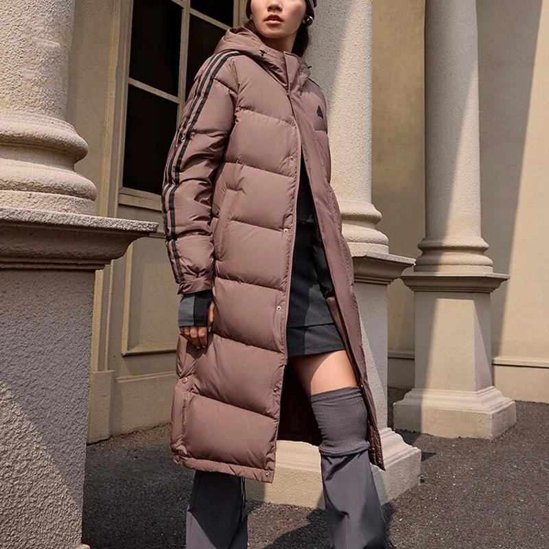 正品Adidas阿迪达斯男女款冬季运动休闲防风保暖长款羽绒服JM9150
