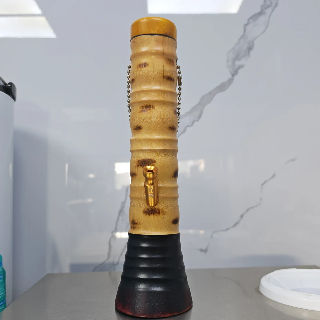 粤西特产中款纯竹水烟筒长35公分口径6公分左右竹制烟具