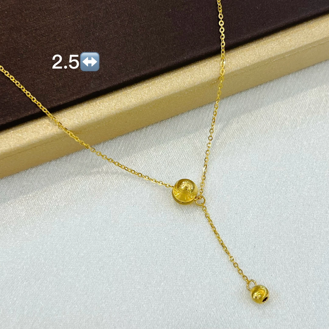 足金999猫眼流苏锁骨链 套链女款简约气质配饰