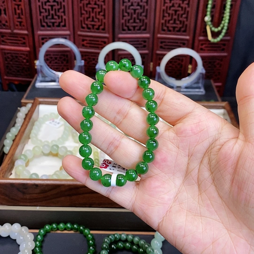 和田玉手串未镶嵌碧玉8