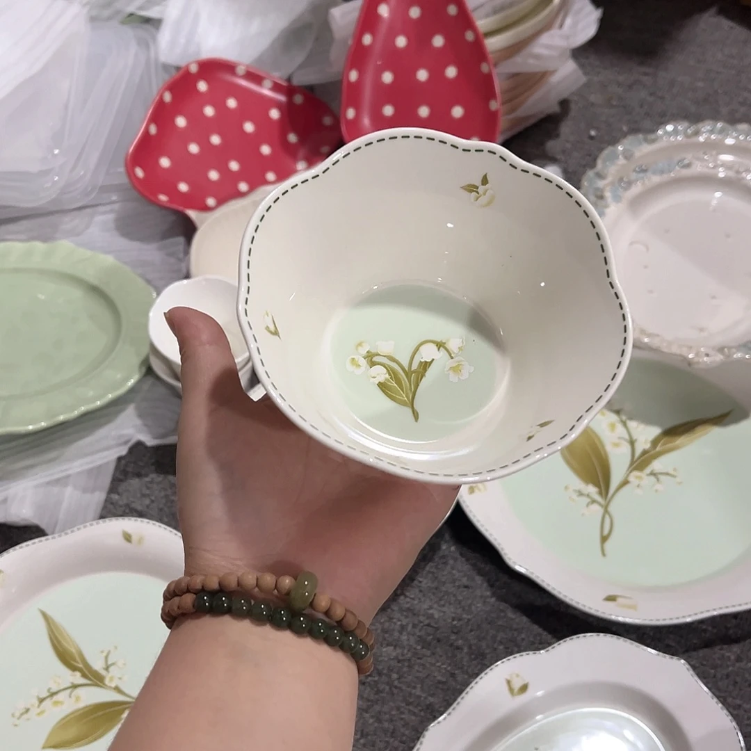 明兰花5寸米饭碗微微瑕