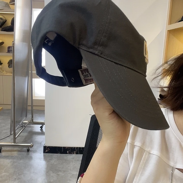 头层牛皮革灰色lb棒球帽