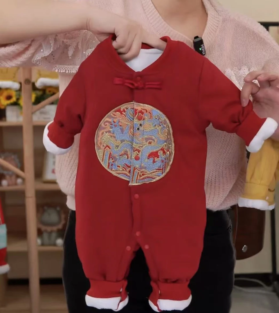 *贝适【国风】婴幼儿80g/160g薄棉保暖春款连体衣A类居家外出服