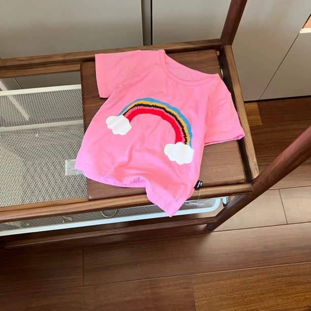 【编号I504】FT-121-09-彩虹短袖儿童粉色-XS