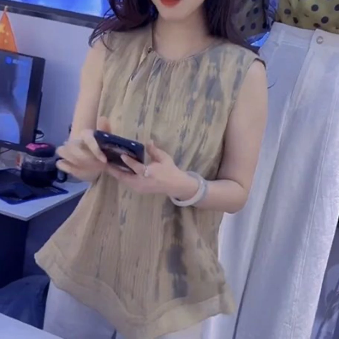 新款时尚气质复古印花短袖休闲时尚裤子