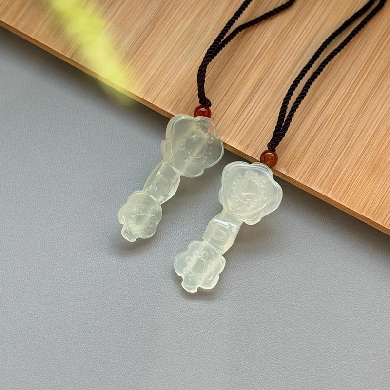 玉知意岫玉如意吊坠天然玉石如意玉挂坠高冰透百搭多样性发货其一