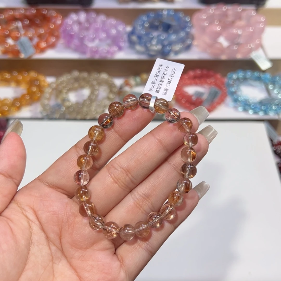 m***y未镶嵌手链水晶顺发彩发晶7.5mm