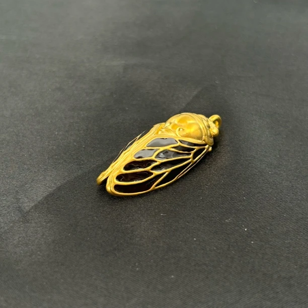 刘爷专属 深圳水贝足金一鸣惊人 温感变色 金蝉吊坠 福利