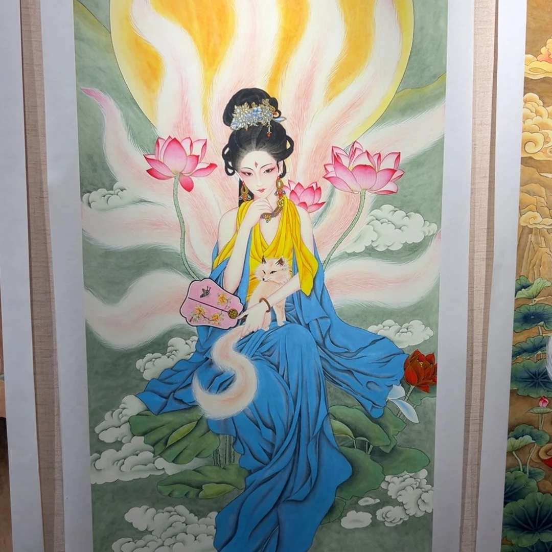 储***品书法瑕疵福利蓝色九尾加青色九尾亮度作品