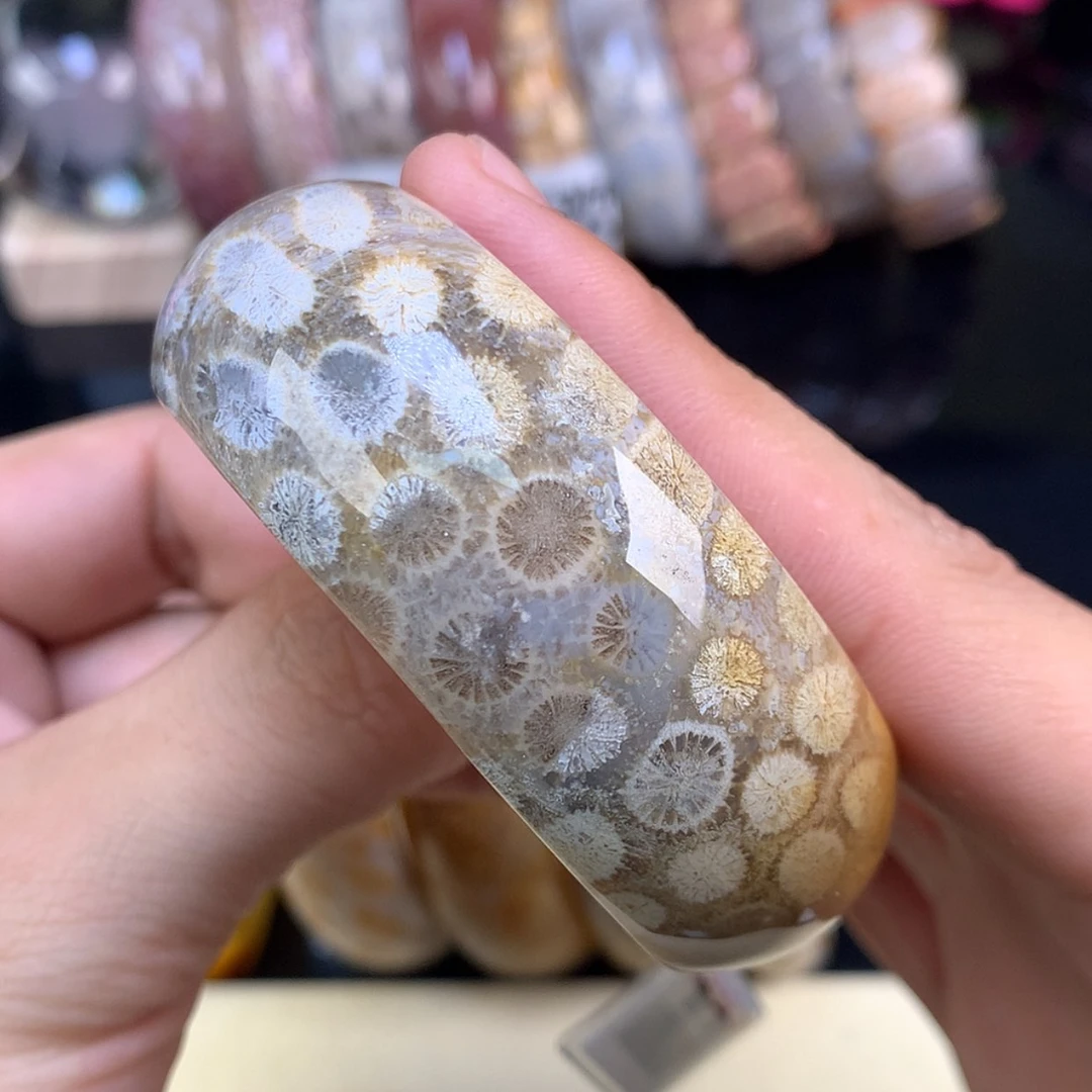 【闪购商品】颈饰未镶嵌硅化珊瑚（珊瑚玉）61号双面大柠檬53圈